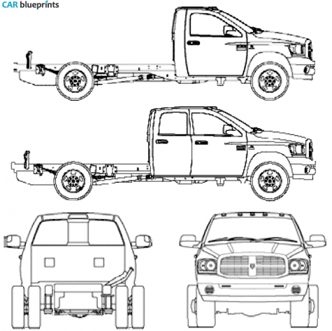 2006 Dodge Ram 3500 HD Truck blueprint